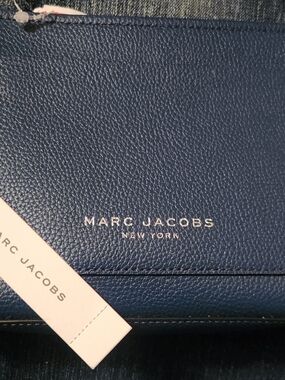 Marc Jacobs Navy Leather Zip Pouch